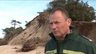 Erosion de la dune sur le littoral de CharenteMaritime après le coup de vent [upl. by Dust430]