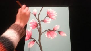 How to paint magnolia blossoms  STEP by STEP [upl. by Goth]