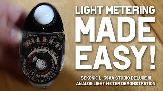 LIGHT METERING MADE EASY Sekonic L 398A Light Meter Demonstration [upl. by Vanny99]