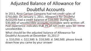 Allowance for Doubtful Accounts Balance Sheet Example [upl. by Htnamas180]