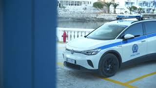 Volkswagen ID 4 2021 Police Car in Greece First look Exterior Features amp Details [upl. by Tahmosh]