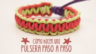 Cómo hacer una pulsera con cordones [upl. by Carrnan857]