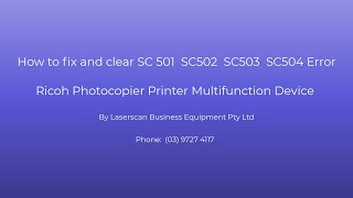 How to fix and clear SC 501 SC 502 SC 503 SC504 Error Ricoh [upl. by Fedora]