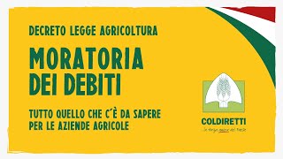 Moratoria dei debiti aziende agricole  Tutto quello che c’è da sapere [upl. by Assetan]