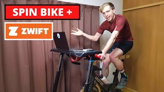 My Indoor Cycling Setup Tour  How to Use a Spin Bike on Zwift [upl. by Calder387]