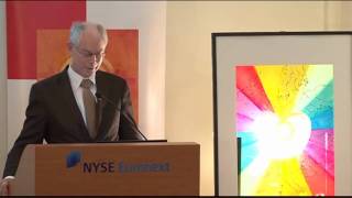 Herman van Rompuy at the Brussels stock exchange Part 1  Dutch [upl. by Asiilanna]