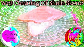 Slate Items Cleaning Video  Wet Cleaning Of Red Shale Stone  Satisfying Slateitems Cleaning Asmr [upl. by Aetnuahs]