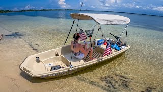 Bimini Top Install on Plastic Jon Boat  Fishing  Kemimoto [upl. by Isman303]