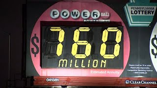 Powerball jackpot grows to 760M after no big winners in Wednesdays drawing [upl. by Nitsyrc]