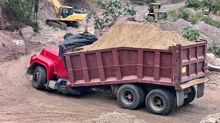 Pozzolan Mining  Overload Trucks Leaving the Quarry E8S2 [upl. by Kellie]