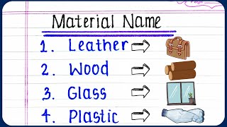 Material name in English  material name 10  Types of MATERIALS for Kids [upl. by Airb]