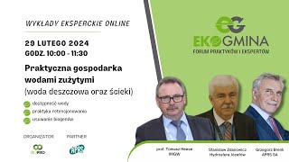 Wykład ekspercki Praktyczna gospodarka wodami zużytymi  Ekogmina 2024 [upl. by Irtak64]