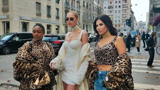 BEST STREET STYLE DOLCE amp GABBANA🐆 KIM KARDASHIAN 🇮🇹 MILAN FASHION WEEK vanityfair fashionista [upl. by O'Neil]