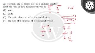 An electron and a proton are in a uniform electric field the ratio of their accelerations will [upl. by Enasus41]