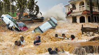 Terrifying footage of devastating flooding due to record monsoon rains in India [upl. by Conlan]