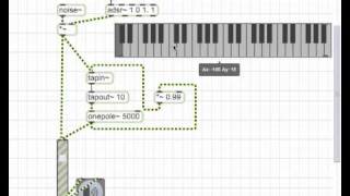 Delicious MaxMSP Tutorial 1 KarplusStrong [upl. by Aihc528]