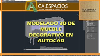 MODELADO 3D DE MUEBLE DECORATIVO EN AUTOCAD [upl. by Wilona317]