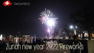 Switzerland  zurich new year fireworks 2022  happy new year 2022 in Switzerland 🇨🇭 [upl. by Euqinad]