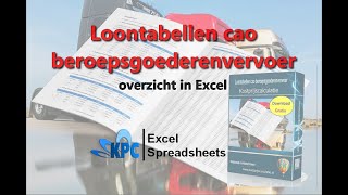 Loontabellen CAO beroepsgoederenvervoer in Excel ✅ [upl. by Arytahs309]