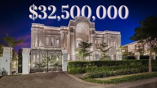 Touring a 32500000 MEGA MANSION Designed for ROYALTY  Dubai Hills [upl. by Domph]