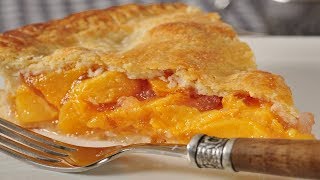 Peach Pie Recipe Demonstration  Joyofbakingcom [upl. by Droffig]