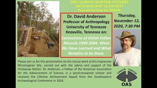 Excavations of Siloh Indian Mounds 19992004  Dr David Anderson [upl. by Thurnau]