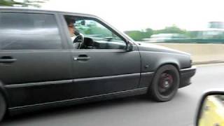 Volvo 850 T5R Flat Black Hahn Turbo Highway Pull [upl. by Anileh]