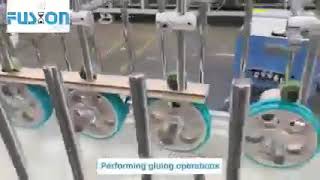 Skirting PVC board line bending hot melt adhesive wrapping woodworking machine [upl. by Pros]