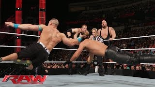 John Cena vs Seth Rollins Big Show amp Kane  3on1 Handicap Match Raw January 19 2015 [upl. by Undis]