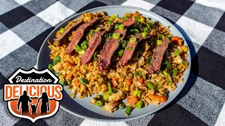 Venison Fried Rice  Blackstone Griddles [upl. by Yolande]