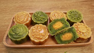 How to make Salted Egg Green Bean Mooncake  Chinese cake  Happy MidAutumn Festival [upl. by Orutra347]