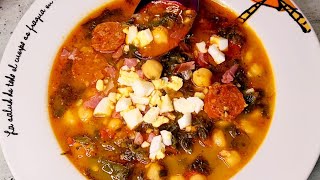 Sopa de Garbanzos española en 20 MINUTOS el Guiso que vuelve locos a los Españoles facilisima ✅️ [upl. by Hsejar616]