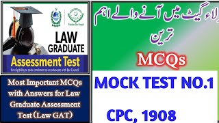 MOCK TEST FOR UPCOMING LAW GAT 2023 I MOCK TEST OF CPC 1908 I Check your Preparation Level [upl. by Peugia335]