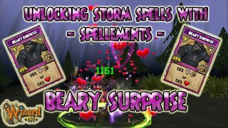 Wizard101 UNLOCKING 🌩️STORM SPELLS🌩️ with SPELLEMENTS  🐻BEARY SURPRISE🐻 [upl. by Mok970]