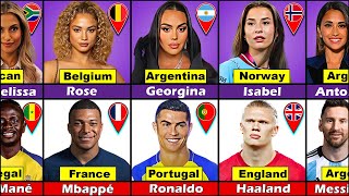 Country Comparison Famous Footballers and Their WivesGirlfriends 🔥😱 FT Ronaldo and Georgina [upl. by Airolg154]