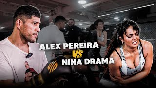 Nina Drama DESAFIOU Alex Pereira e SE ARREPENDEU  Sparring [upl. by Konopka]