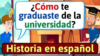 HISTORIAS PARA HABLAR ESPAÑOL Cómo me gradué de la universidad  Conversación  LEARN SPANISH [upl. by Silloc]