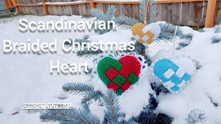 Crochet Scandinavian Christmas Heart Ornament  Danish Heart Basket  Tie A Heart [upl. by Bianka]