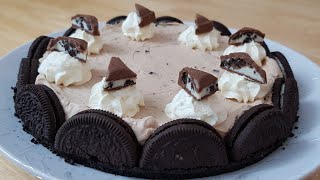 Easy Oreo Mousse Cake  Only 4 Ingredients [upl. by Sherri]