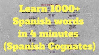 12 Spanish Cognates Rules  Learn 1000 Spanish words in 4 minutes [upl. by Battat422]