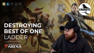 DESTROYING BEST OF 1 LADDER  Azorius Party Deck  CROKEYZ MTG Arena [upl. by Mot]