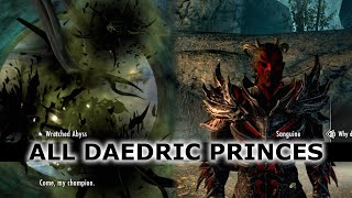 ALL DAEDRIC PRINCE INTERACTIONS IN SKYRIM [upl. by Nojid]