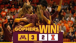 Highlights 9 Gophers Win FiveSet Thriller at Illinois [upl. by Noiz432]