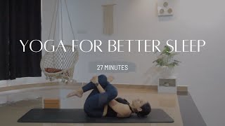 Yoga for better sleep  Yoga flow for insomnia  Bedtime Yoga to Wind Down  Slow and Relaxing yoga [upl. by Idissak]