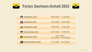 Ferien SachsenAnhalt 2023 [upl. by Anoet]