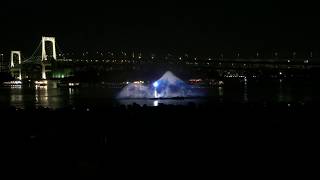 Scene from ‘Hokusai amp Tokyo’ water projection mapping presentation RAW VIDEO [upl. by Ibmab]