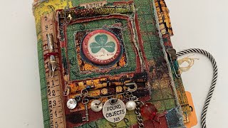 MIXED MEDIA ART JOURNAL  TIM HOLTZ ABANDONED FABRIC COLLECTION flipthrough [upl. by Bergstein882]