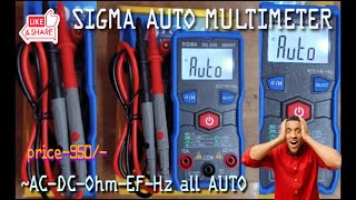 SIGMA AUTO MULTIMETER UNBOXING amp REVIEW  FULL AUTO FUNCTIONAL  AC FINDER  HZ TESTER [upl. by Akilak]