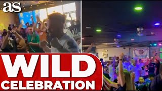 WILD CELEBRATION in LAS VEGAS peña madridista erupts after CARVAJALS GOAL [upl. by Reimer781]