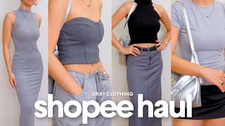 GRAY SHOPEE HAUL 🩶 basic musthaves amp essentials [upl. by Nalor964]